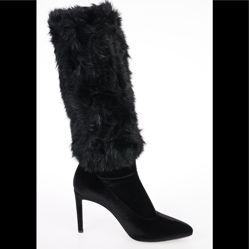 giuseppe zanotti NIB 💯fur & velvet high boots - Picture 4 of 16